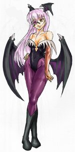 Rating: Safe Score: 0 Tags: 1girl animal_print bare_shoulders bat_print bat_wings boots breasts bridal_gauntlets cleavage demon_girl head_wings image kirakishou leotard long_hair morrigan_aensland pantyhose print_legwear purple_hair purple_legwear purple_wings solo wings User: admin