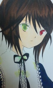 Rating: Safe Score: 0 Tags: 1girl black_ribbon closed_mouth frills green_eyes heterochromia image looking_at_viewer neck_ribbon red_eyes ribbon short_hair simple_background solo souseiseki upper_body User: admin