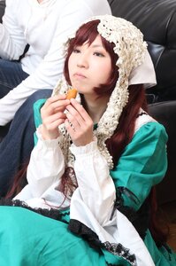Rating: Safe Score: 0 Tags: 1girl brown_hair dress lace lips long_sleeves solo suiseiseki veil User: admin