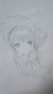 Rating: Safe Score: 0 Tags: 1girl bow hakurei_reimu image long_sleeves looking_at_viewer monochrome shinku sketch solo traditional_media User: admin
