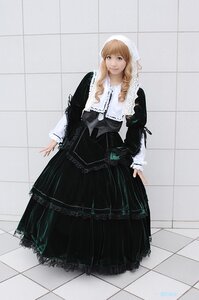 Rating: Safe Score: 0 Tags: 1girl argyle argyle_background black_dress blonde_hair checkered checkered_background checkered_floor corset dress gothic_lolita lolita_fashion long_hair long_sleeves solo standing suiseiseki tile_floor tile_wall tiles User: admin