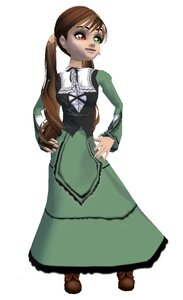 Rating: Safe Score: 0 Tags: 1girl brown_hair dress full_body green_dress green_eyes hand_on_hip heterochromia image long_hair long_sleeves looking_at_viewer red_eyes smile solo suiseiseki twintails very_long_hair white_background User: admin