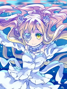 Rating: Safe Score: 0 Tags: 1girl air_bubble blonde_hair blue_flower blue_rose bubble dress eyepatch flower hair_flower hair_ornament image kirakishou long_hair rose smile solo twitter_username two_side_up underwater veil wedding_dress white_flower white_rose yellow_eyes User: admin
