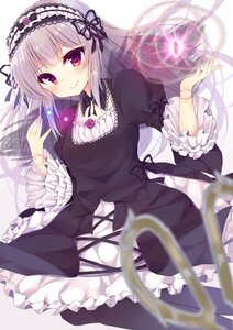 Rating: Safe Score: 0 Tags: 1girl absurdres bangs black_dress black_ribbon black_wings blurry blurry_foreground blush bonnet closed_mouth commentary_request depth_of_field doll_joints dress eyebrows_visible_through_hair frills gothic_lolita hairband highres image joints juliet_sleeves lolita_fashion lolita_hairband long_hair long_sleeves looking_at_viewer momoirone puffy_sleeves red_eyes ribbon rozen_maiden silver_hair smile solo suigintou very_long_hair wide_sleeves wings User: admin
