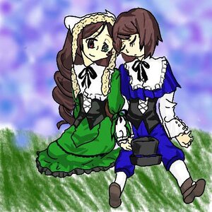 Rating: Safe Score: 0 Tags: 2girls blue_dress brown_hair closed_eyes dress frills grass image long_hair long_sleeves multiple_girls outdoors pair pantyhose red_eyes ribbon short_hair sitting sky souseiseki suiseiseki very_long_hair User: admin