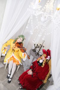 Rating: Safe Score: 0 Tags: 2girls blonde_hair curtains dress flower green_hair hat instrument long_hair multiple_cosplay multiple_girls music pantyhose playing_instrument shoes short_hair sitting tagme white_legwear yellow_dress User: admin