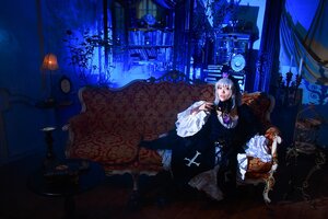 Rating: Safe Score: 0 Tags: 1boy 1girl candle candlestand chair cross indoors red_eyes sitting skull solo suigintou User: admin