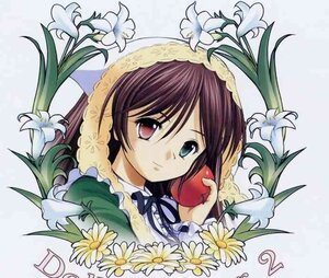 Rating: Safe Score: 0 Tags: 1girl apple flower food fruit head_scarf heterochromia holding holding_fruit image lily_(flower) long_hair looking_at_viewer red_eyes ribbon smile solo suiseiseki upper_body User: admin