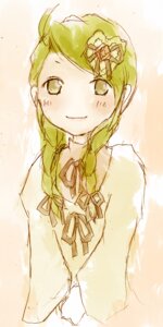 Rating: Safe Score: 0 Tags: 1girl blush flower green_eyes green_hair hair_ornament image kanaria looking_at_viewer neck_ribbon ribbon sleeveless smile solo upper_body User: admin