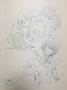 Rating: Safe Score: 0 Tags: 2girls capelet dress drill_hair frills full_body hat image long_hair long_sleeves monochrome multiple_girls open_mouth pair shinku short_hair siblings simple_background souseiseki suiseiseki traditional_media twin_drills very_long_hair User: admin