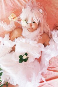 Rating: Safe Score: 0 Tags: 1girl dress flower gloves hair_flower hair_ornament kirakishou lips long_hair pink_hair solo white_dress white_flower white_rose User: admin