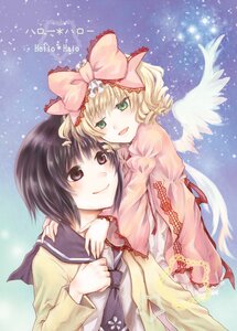 Rating: Safe Score: 0 Tags: 2girls angel_wings black_hair blonde_hair bow dress green_eyes hair_bow hina_ichigo hinaichigo hug image kashiwaba_tomoe long_sleeves multiple_girls open_mouth school_uniform serafuku short_hair smile solo wings User: admin