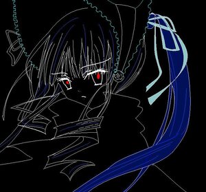 Rating: Safe Score: 0 Tags: 1girl auto_tagged frills gothic_lolita hairband image lolita_fashion long_hair looking_at_viewer monochrome red_eyes shinku solo twintails User: admin