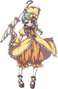 Rating: Safe Score: 0 Tags: 1girl closed_umbrella cota dress drill_hair frills full_body green_eyes green_hair hair_ornament hat holding holding_umbrella image kanaria lolita_fashion long_hair long_sleeves looking_at_viewer lowres pants pantyhose pantyhose_under_trousers parasol photoshop_(medium) rozen_maiden shoes simple_background solo standing twin_drills twintails umbrella white_background white_legwear yellow_dress User: admin