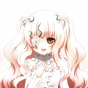 Rating: Safe Score: 0 Tags: 1girl auto_tagged blush brown_eyes dress eyepatch flower frills hair_ornament image kirakishou long_hair long_sleeves open_mouth pink_hair rose smile solo striped upper_body vertical_stripes wavy_hair white_flower white_hair white_rose User: admin