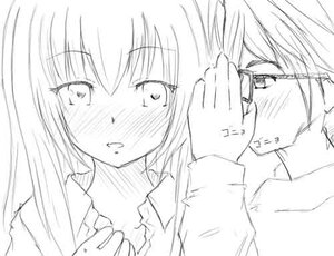Rating: Safe Score: 0 Tags: 2girls biting blush embarrassed greyscale human image kakizaki_megu long_hair monochrome multiple_girls pair sakurada_jun upper_body white_background User: admin