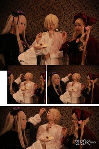 Rating: Safe Score: 0 Tags: blonde_hair bow closed_eyes dress flower hair_ornament jewelry long_hair multiple_boys multiple_cosplay multiple_girls ponytail short_hair tagme User: admin