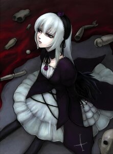 Rating: Safe Score: 0 Tags: 1girl bad_id bad_pixiv_id black_wings bottle candle dress flower frills hairband highres image juliet_sleeves long_hair long_sleeves looking_at_viewer purple_eyes ribbon rozen_maiden silver_hair sitting solo suigintou tsukuru_(seki_sabato) wings User: admin