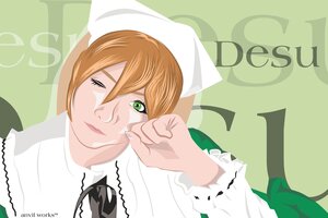 Rating: Safe Score: 0 Tags: 1girl green_background green_eyes image lips one_eye_closed orange_hair short_hair solo suiseiseki User: admin
