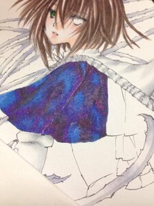 Rating: Safe Score: 0 Tags: 1girl animal_ears brown_hair cat_tail frills green_eyes image long_sleeves short_hair solo souseiseki tail traditional_media User: admin
