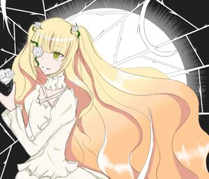 Rating: Safe Score: 0 Tags: 1girl blonde_hair dress eyepatch flower hair_flower hair_ornament image kirakishou long_hair rose silk smile solo thorns two_side_up very_long_hair white_flower yellow_eyes User: admin