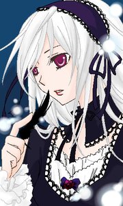 Rating: Safe Score: 0 Tags: 1girl black_ribbon detached_collar flower frills gothic_lolita hairband image index_finger_raised lolita_fashion lolita_hairband long_hair long_sleeves ribbon rose silver_hair solo suigintou upper_body wings User: admin