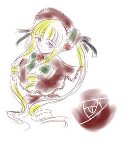 Rating: Safe Score: 0 Tags: 1girl blonde_hair blue_eyes blush bonnet bow bowtie dress flower image long_hair long_sleeves looking_at_viewer rose shinku simple_background solo twintails very_long_hair white_background User: admin
