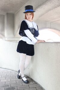 Rating: Safe Score: 0 Tags: 1girl black_headwear blonde_hair blue_eyes brown_hair full_body hat long_sleeves looking_at_viewer pantyhose shoes short_hair skirt solo souseiseki standing top_hat white_legwear User: admin