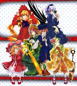 Rating: Safe Score: 0 Tags: blonde_hair bow brown_hair dress drill_hair frills green_eyes hat hina_ichigo image kanaria long_hair long_sleeves multiple multiple_girls orange_hair pink_bow polka_dot polka_dot_background shinku short_hair silver_hair suigintou suiseiseki tagme very_long_hair wings User: admin