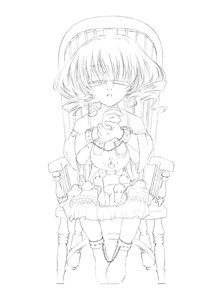 Rating: Safe Score: 0 Tags: 1girl boots drill_hair eyepatch facing_viewer full_body greyscale hat hinaichigo image long_sleeves monochrome skirt solo standing striped stuffed_animal stuffed_bunny vertical_stripes User: admin