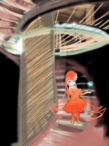 Rating: Safe Score: 0 Tags: 1girl blurry blurry_foreground depth_of_field dress image long_hair motion_blur orange_dress orange_hair shinku sidelocks solo standing very_long_hair User: admin