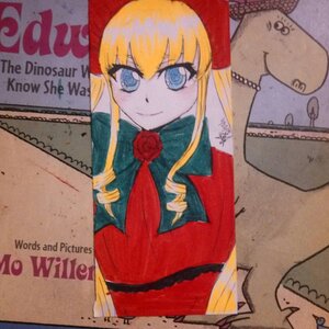 Rating: Safe Score: 0 Tags: 1girl blonde_hair blue_eyes bow dress drill_hair flower image long_hair looking_at_viewer marker_(medium) photo red_dress rose shinku sidelocks smile solo traditional_media twin_drills User: admin