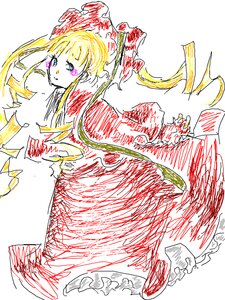 Rating: Safe Score: 0 Tags: 1girl bangs blonde_hair blue_eyes blunt_bangs image long_hair shinku solo User: admin