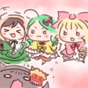 Rating: Safe Score: 0 Tags: >_< ahoge blush brown_hair cat green_hair hood image multiple multiple_girls open_mouth ribbon short_hair smile tagme User: admin