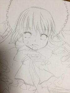 Rating: Safe Score: 0 Tags: 1girl bow frills hair_bow hakurei_reimu image lineart looking_at_viewer monochrome shinku sketch solo traditional_media User: admin