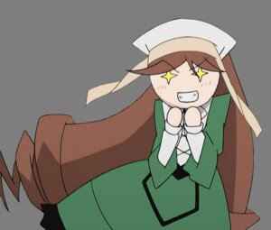 Rating: Safe Score: 0 Tags: +_+ 1girl bangs brown_hair grin hat image long_hair long_sleeves shirt smile solo sparkle standing star_(symbol) suiseiseki tentacle_hair white_background User: admin