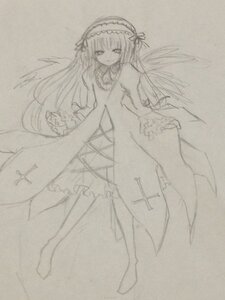 Rating: Safe Score: 0 Tags: 1girl akemi_homura akuma_homura bow choker dress feathered_wings gloves greyscale hairband image kaname_madoka long_hair looking_at_viewer monochrome ribbon simple_background solo suigintou thighhighs traditional_media very_long_hair white_background wings User: admin