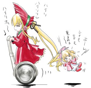 Rating: Safe Score: 0 Tags: 2girls >_< blonde_hair bonnet bow closed_eyes dress eighth_note hinaichigo image long_hair multiple_girls music musical_note pair shinku twintails User: admin