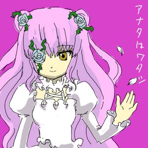 Rating: Safe Score: 0 Tags: 1girl dress flower hair_flower hair_ornament image kirakishou long_hair oekaki pink_hair purple_background rose solo yellow_eyes User: admin