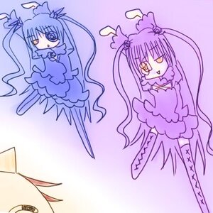 Rating: Safe Score: 0 Tags: 3girls barasuishou dress image kirakishou long_hair multiple_girls pair pink_hair standing twintails very_long_hair yellow_eyes User: admin