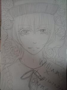 Rating: Safe Score: 0 Tags: 1girl closed_mouth flower hair_between_eyes hat image looking_at_viewer monochrome pink_rose red_rose rose short_hair solo souseiseki thorns traditional_media white_flower white_rose User: admin