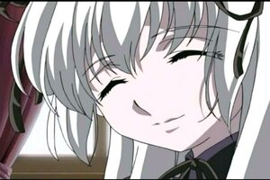 Rating: Safe Score: 0 Tags: 1girl black_border black_ribbon blush closed_eyes closed_mouth eyebrows_visible_through_hair green_ribbon hair_ribbon image letterboxed ribbon smile solo suigintou User: admin