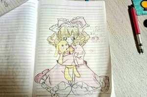 Rating: Safe Score: 0 Tags: 1girl blonde_hair bow dress hair_bow hakurei_reimu hat hinaichigo hug image kirisame_marisa photo solo stuffed_animal traditional_media User: admin