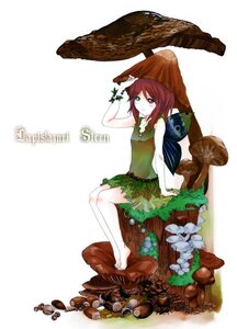 Rating: Safe Score: 0 Tags: 1girl barefoot dress green_eyes heterochromia image mushroom plant red_eyes red_hair short_hair sitting sleeveless solo souseiseki User: admin