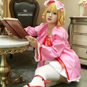 Rating: Safe Score: 0 Tags: 1girl blonde_hair book bow dress frills hair_bow hina_ichigo hinaichigo lips long_sleeves pink_bow pink_dress ribbon sitting solo thighhighs watermark white_legwear User: admin
