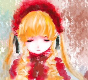 Rating: Safe Score: 0 Tags: 1girl bangs blonde_hair closed_eyes closed_mouth image long_hair red_headwear shinku solo water User: admin