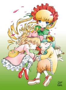 Rating: Safe Score: 0 Tags: 3girls artist_name bag blonde_hair blue_eyes bonnet bow closed_eyes dress drill_hair flower frills full_body gradient gradient_background green_background green_hair hair_bow hair_ornament hand_on_another's_head hat hina_ichigo holding_hands image kanaria kunkun lap_pillow long_hair long_sleeves looking_at_viewer lying multiple multiple_girls pantyhose petals pink_bow pink_dress pipe red_dress red_footwear rose rozen_maiden sekihan shinku shoes signature simple_background sleeping tagme truth_crocodile twintails white_legwear wind User: admin