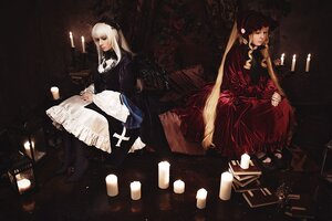Rating: Safe Score: 0 Tags: 2girls bangs candle cross dress flower long_hair long_sleeves looking_at_viewer multiple_cosplay multiple_girls rose sitting tagme twintails very_long_hair User: admin
