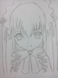 Rating: Safe Score: 0 Tags: 1girl closed_mouth drill_hair greyscale hat image lineart long_hair looking_at_viewer monochrome ringlets shinku simple_background smile solo tomoe_mami traditional_media twin_drills white_background User: admin
