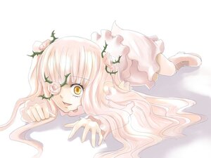 Rating: Safe Score: 0 Tags: 1girl dress flower glasses image kirakishou long_hair pink_hair rose solo striped striped_background thorns vertical_stripes vines white_flower yellow_eyes User: admin